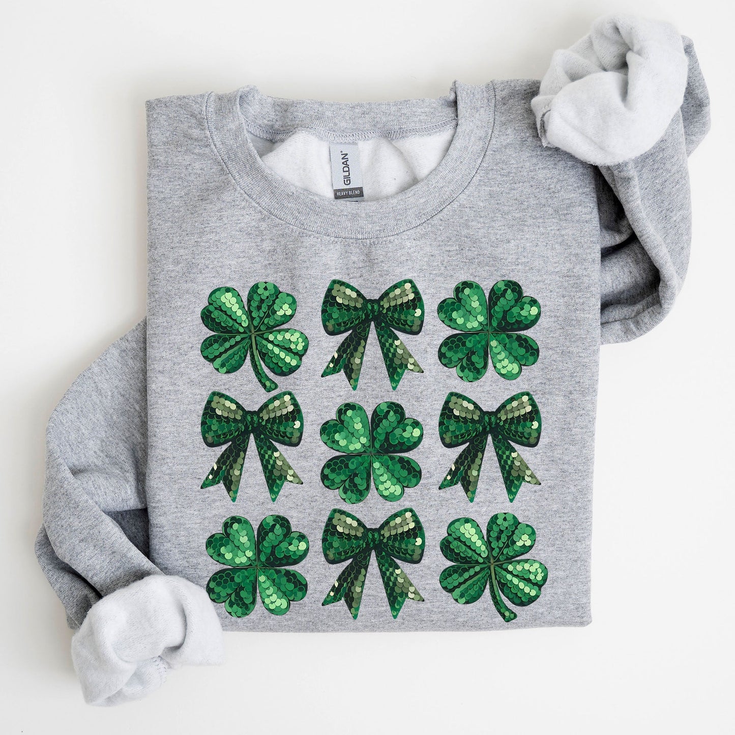 Sequin Style Shamrock, Clover, Irish, Lucky, St. Paddy's Day, Lucky Charm, St Patrick's Day Sweatshirt