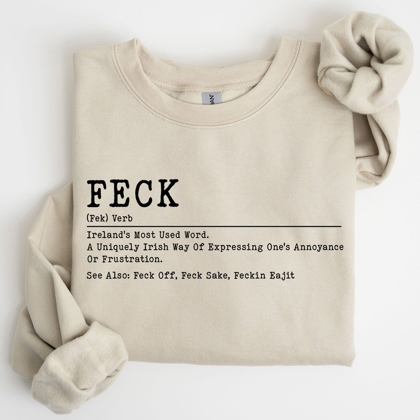 Feck Definition, Funny, Irish, Lucky, St. Paddy's Day, Clover, Shamrock, Lucky Charm, St Patrick's Day Sweatshirt
