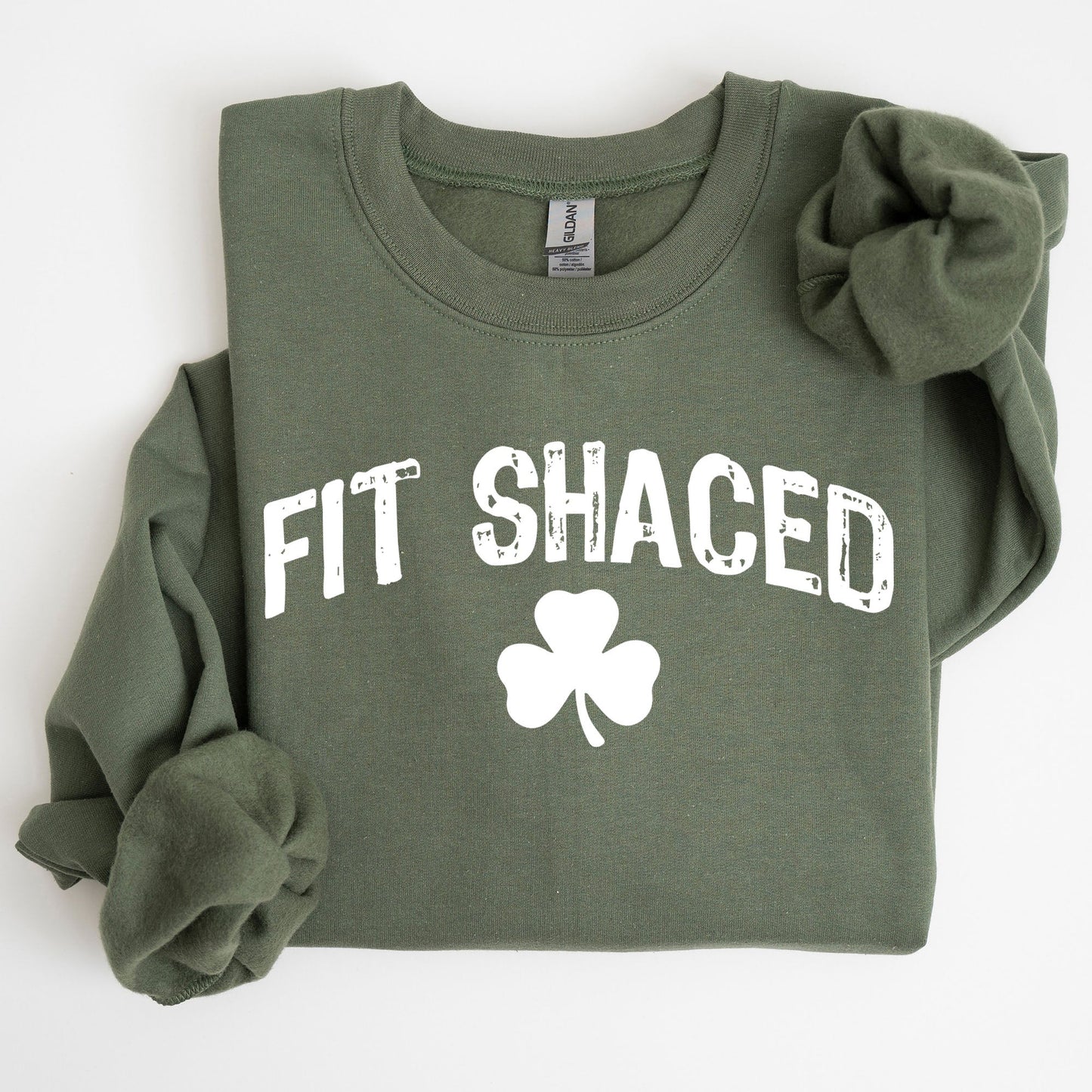Fit Shaced, Funny, Irish, Lucky, St. Paddy's Day, Clover, Shamrock, Lucky Charm, St Patrick's Day Sweatshirt