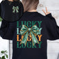 Lucky, St. Paddy's Day, Front and Back, Clover, Shamrock, Lucky Charm, St Patrick's Day Sweatshirt