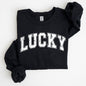 Lucky, St. Paddy's Day, Coquette, Bow, Clover, Shamrock, Irish, Lucky Charm, St Patrick's Day Sweatshirt