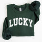 Lucky, St. Paddy's Day, Coquette, Bow, Clover, Shamrock, Irish, Lucky Charm, St Patrick's Day Sweatshirt