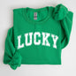 Lucky, St. Paddy's Day, Coquette, Bow, Clover, Shamrock, Irish, Lucky Charm, St Patrick's Day Sweatshirt
