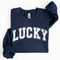 Lucky, St. Paddy's Day, Coquette, Bow, Clover, Shamrock, Irish, Lucky Charm, St Patrick's Day Sweatshirt