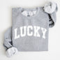 Lucky, St. Paddy's Day, Coquette, Bow, Clover, Shamrock, Irish, Lucky Charm, St Patrick's Day Sweatshirt