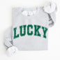 Lucky, St. Paddy's Day, Coquette, Bow, Clover, Shamrock, Irish, Lucky Charm, St Patrick's Day Sweatshirt