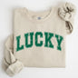 Lucky, St. Paddy's Day, Coquette, Bow, Clover, Shamrock, Irish, Lucky Charm, St Patrick's Day Sweatshirt