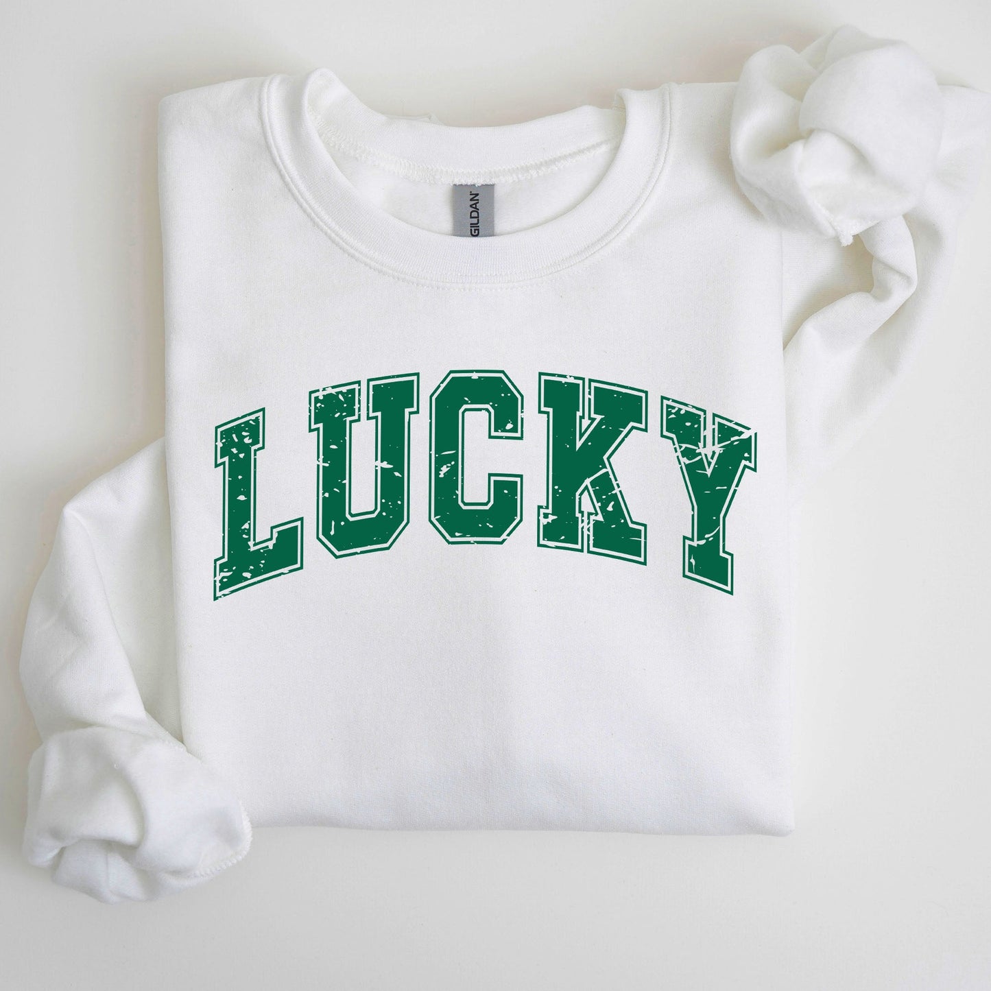 Lucky, St. Paddy's Day, Coquette, Bow, Clover, Shamrock, Irish, Lucky Charm, St Patrick's Day Sweatshirt