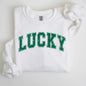 Lucky, St. Paddy's Day, Coquette, Bow, Clover, Shamrock, Irish, Lucky Charm, St Patrick's Day Sweatshirt