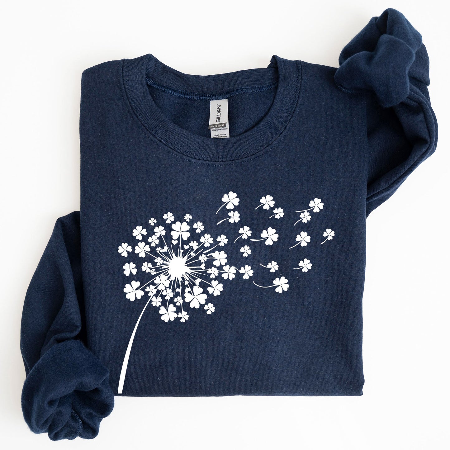 Dandelion, St. Paddy's Day, Coquette, Bow, Clover, Shamrock, Lucky, Irish, Lucky Charm, St Patrick's Day Sweatshirt