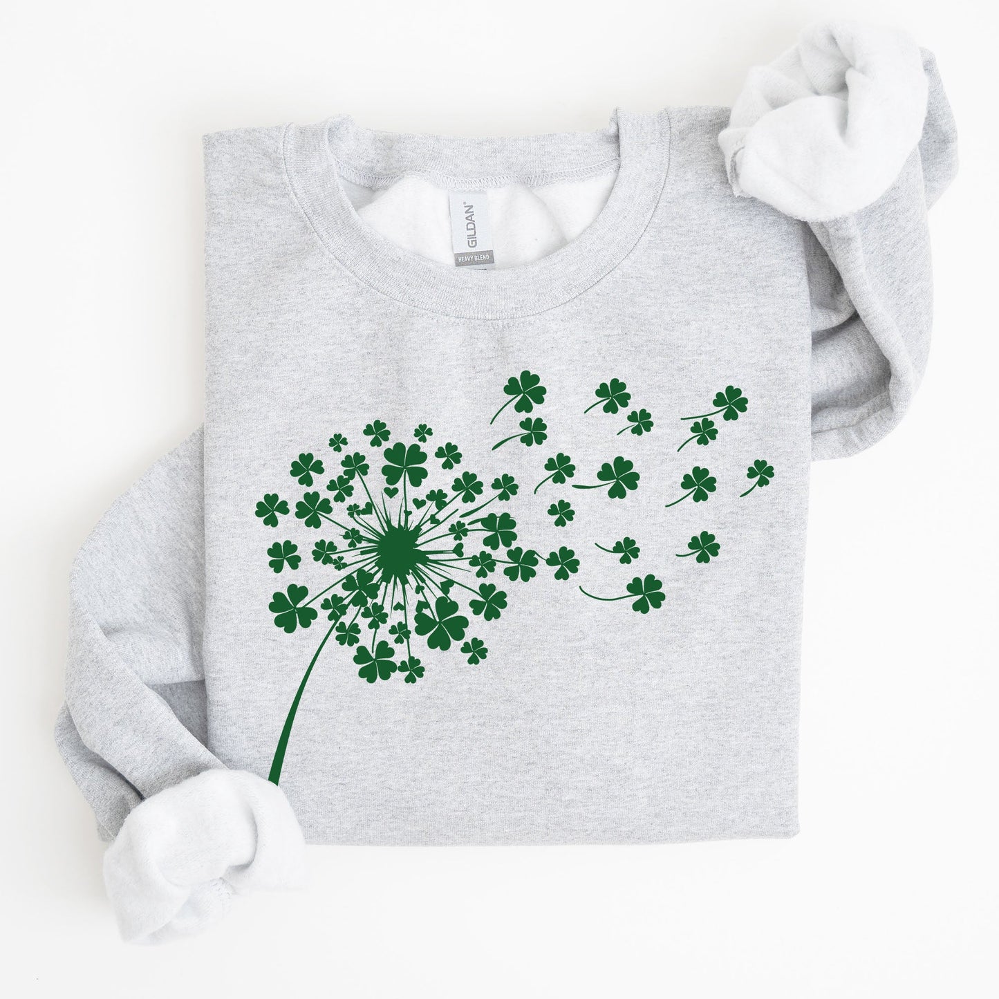 Dandelion, St. Paddy's Day, Coquette, Bow, Clover, Shamrock, Lucky, Irish, Lucky Charm, St Patrick's Day Sweatshirt