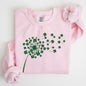 Dandelion, St. Paddy's Day, Coquette, Bow, Clover, Shamrock, Lucky, Irish, Lucky Charm, St Patrick's Day Sweatshirt