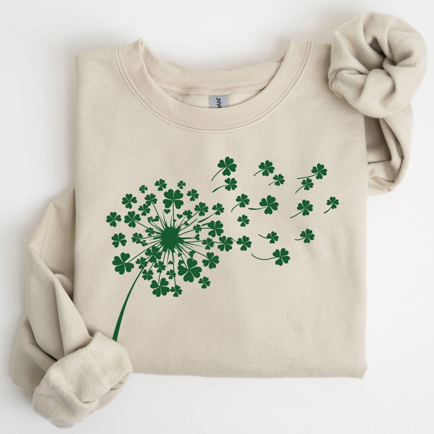 Dandelion, St. Paddy's Day, Coquette, Bow, Clover, Shamrock, Lucky, Irish, Lucky Charm, St Patrick's Day Sweatshirt