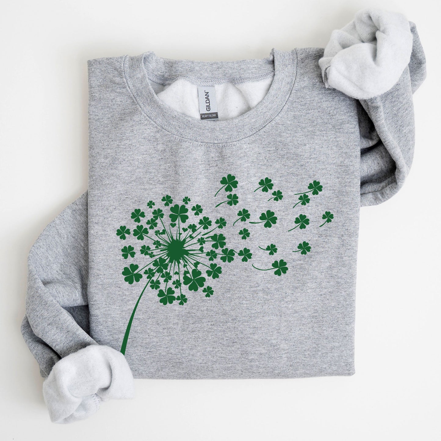 Dandelion, St. Paddy's Day, Coquette, Bow, Clover, Shamrock, Lucky, Irish, Lucky Charm, St Patrick's Day Sweatshirt