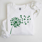 Dandelion, St. Paddy's Day, Coquette, Bow, Clover, Shamrock, Lucky, Irish, Lucky Charm, St Patrick's Day Sweatshirt