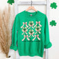 One Lucky Mama, St. Paddy's Day, Coquette, Bow, Clover, Shamrock, Lucky, Irish, Lucky Charm, St Patrick's Day Sweatshirt