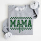 Checkered Mama, Vintage, St. Paddy's Day, Bow, Clover, Shamrock, Lucky, Irish, Lucky Charm, St Patrick's Day Sweatshirt