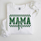 Checkered Mama, Vintage, St. Paddy's Day, Bow, Clover, Shamrock, Lucky, Irish, Lucky Charm, St Patrick's Day Sweatshirt