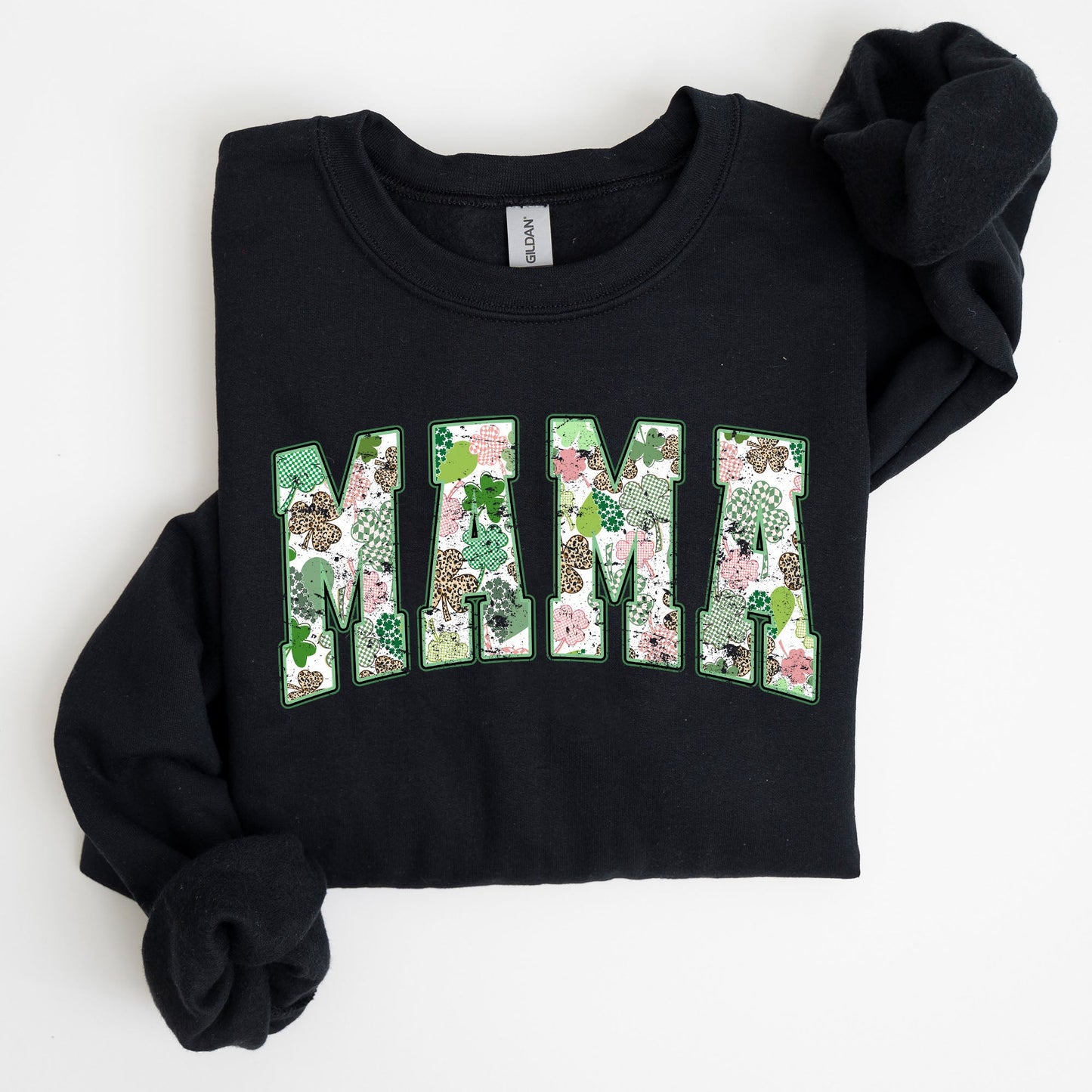 Mama, Vintage, St. Paddy's Day, Clover, Shamrock, Lucky, Irish, Lucky Charm, St Patrick's Day Sweatshirt
