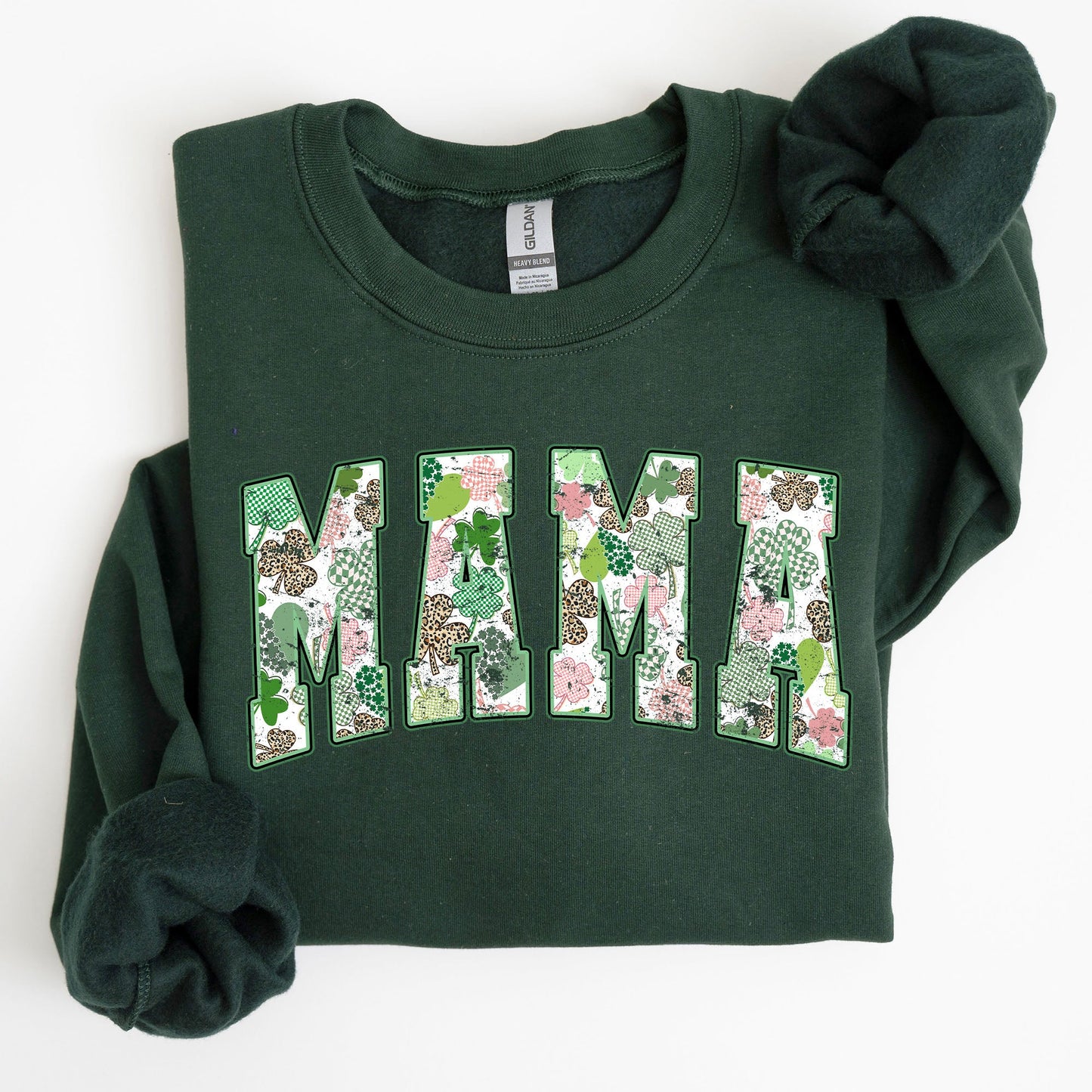 Mama, Vintage, St. Paddy's Day, Clover, Shamrock, Lucky, Irish, Lucky Charm, St Patrick's Day Sweatshirt