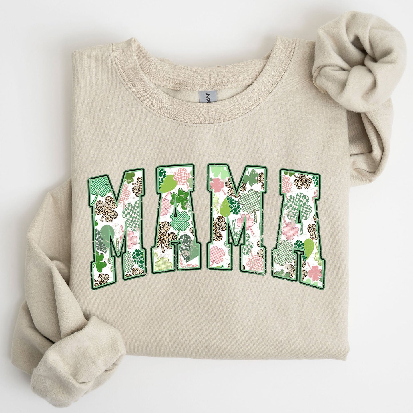 Mama, Vintage, St. Paddy's Day, Clover, Shamrock, Lucky, Irish, Lucky Charm, St Patrick's Day Sweatshirt