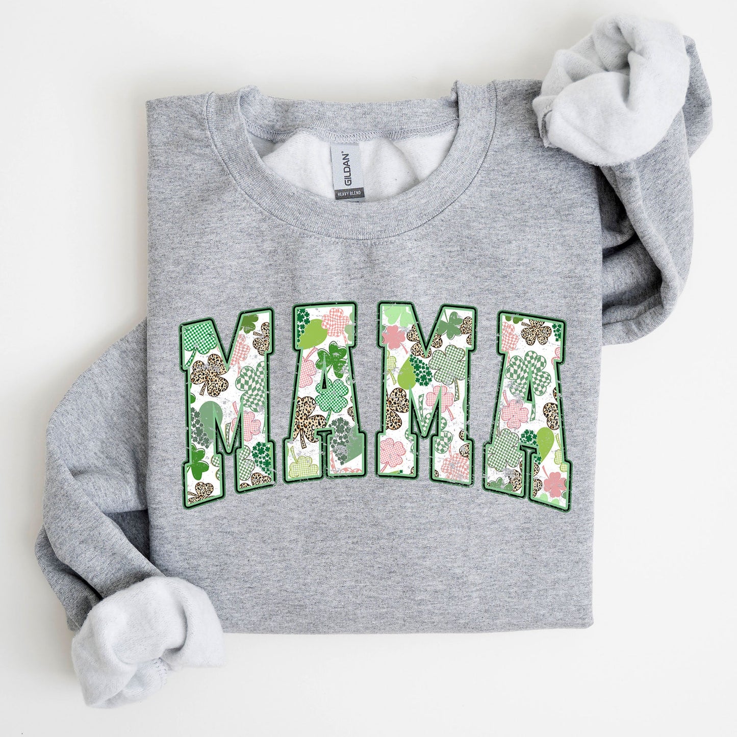 Mama, Vintage, St. Paddy's Day, Clover, Shamrock, Lucky, Irish, Lucky Charm, St Patrick's Day Sweatshirt