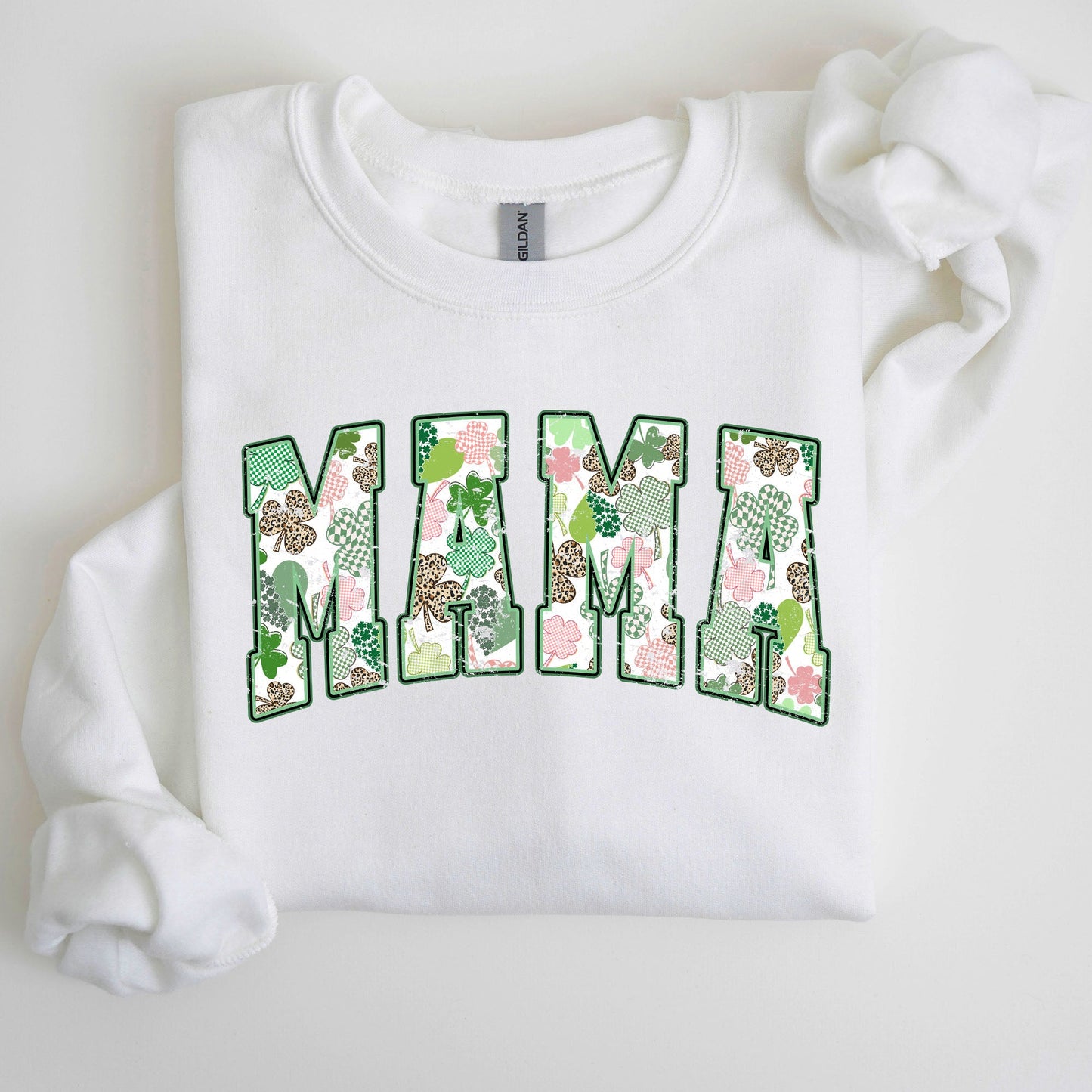 Mama, Vintage, St. Paddy's Day, Clover, Shamrock, Lucky, Irish, Lucky Charm, St Patrick's Day Sweatshirt
