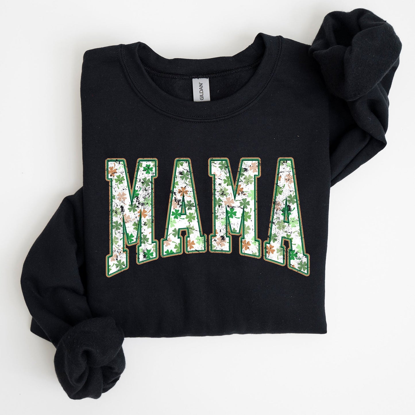 Mama, Retro, St. Paddy's Day, Clover, Shamrock, Lucky, Irish, Lucky Charm, St Patrick's Day Sweatshirt