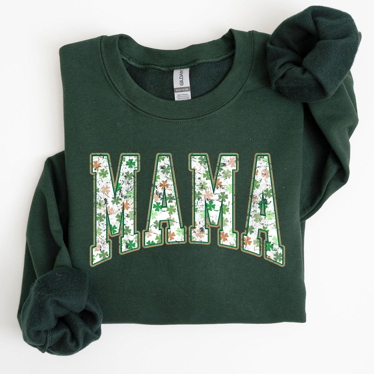 Mama, Retro, St. Paddy's Day, Clover, Shamrock, Lucky, Irish, Lucky Charm, St Patrick's Day Sweatshirt