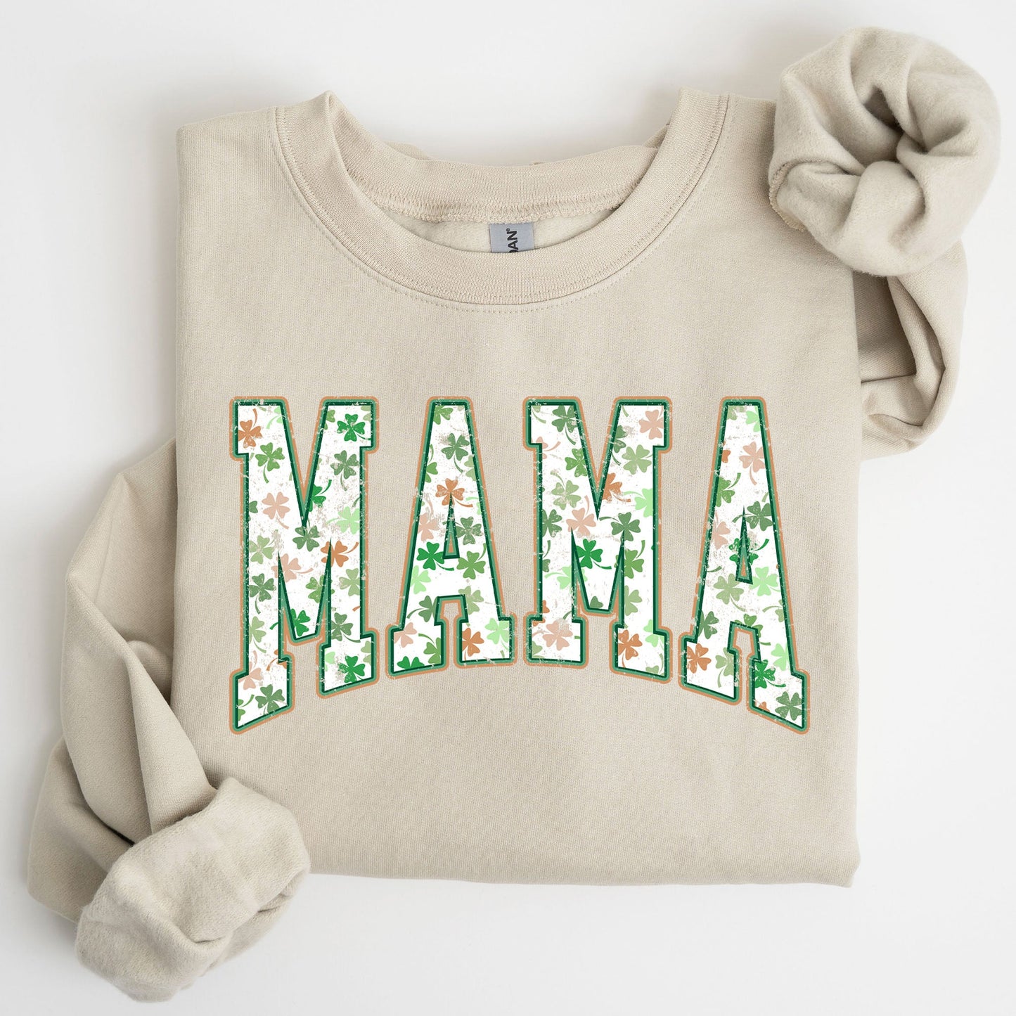 Mama, Retro, St. Paddy's Day, Clover, Shamrock, Lucky, Irish, Lucky Charm, St Patrick's Day Sweatshirt