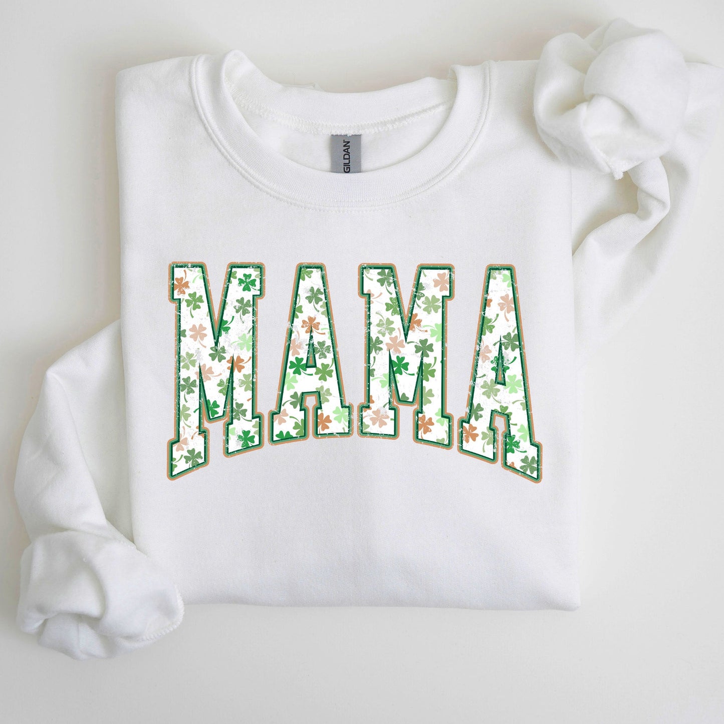Mama, Retro, St. Paddy's Day, Clover, Shamrock, Lucky, Irish, Lucky Charm, St Patrick's Day Sweatshirt
