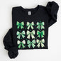 St. Paddy's Day Coquette, Clover, Shamrock, Bow, Lucky, Irish, Lucky Charm, St Patrick's Day Sweatshirt
