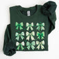 St. Paddy's Day Coquette, Clover, Shamrock, Bow, Lucky, Irish, Lucky Charm, St Patrick's Day Sweatshirt