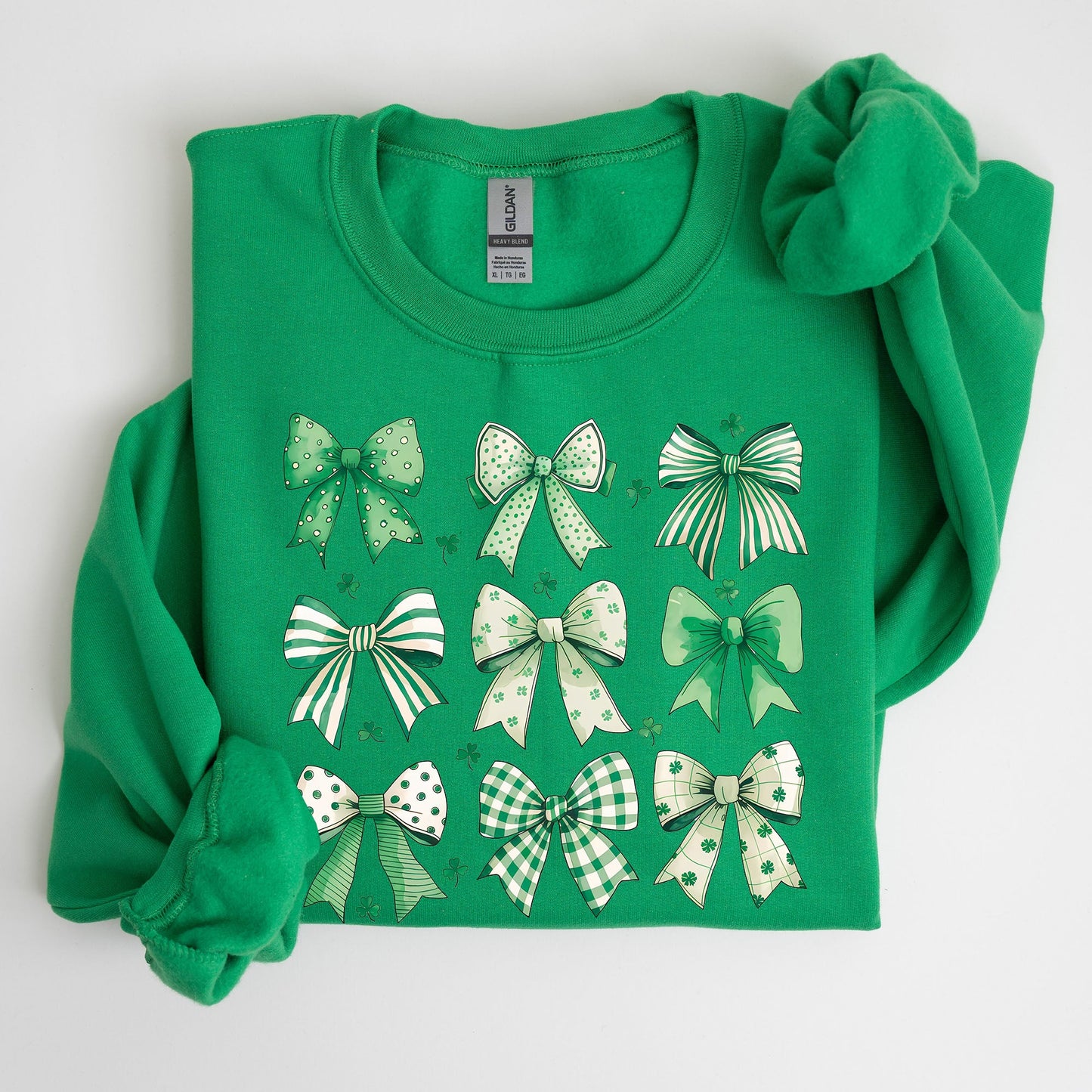 St. Paddy's Day Coquette, Clover, Shamrock, Bow, Lucky, Irish, Lucky Charm, St Patrick's Day Sweatshirt