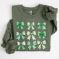 St. Paddy's Day Coquette, Clover, Shamrock, Bow, Lucky, Irish, Lucky Charm, St Patrick's Day Sweatshirt