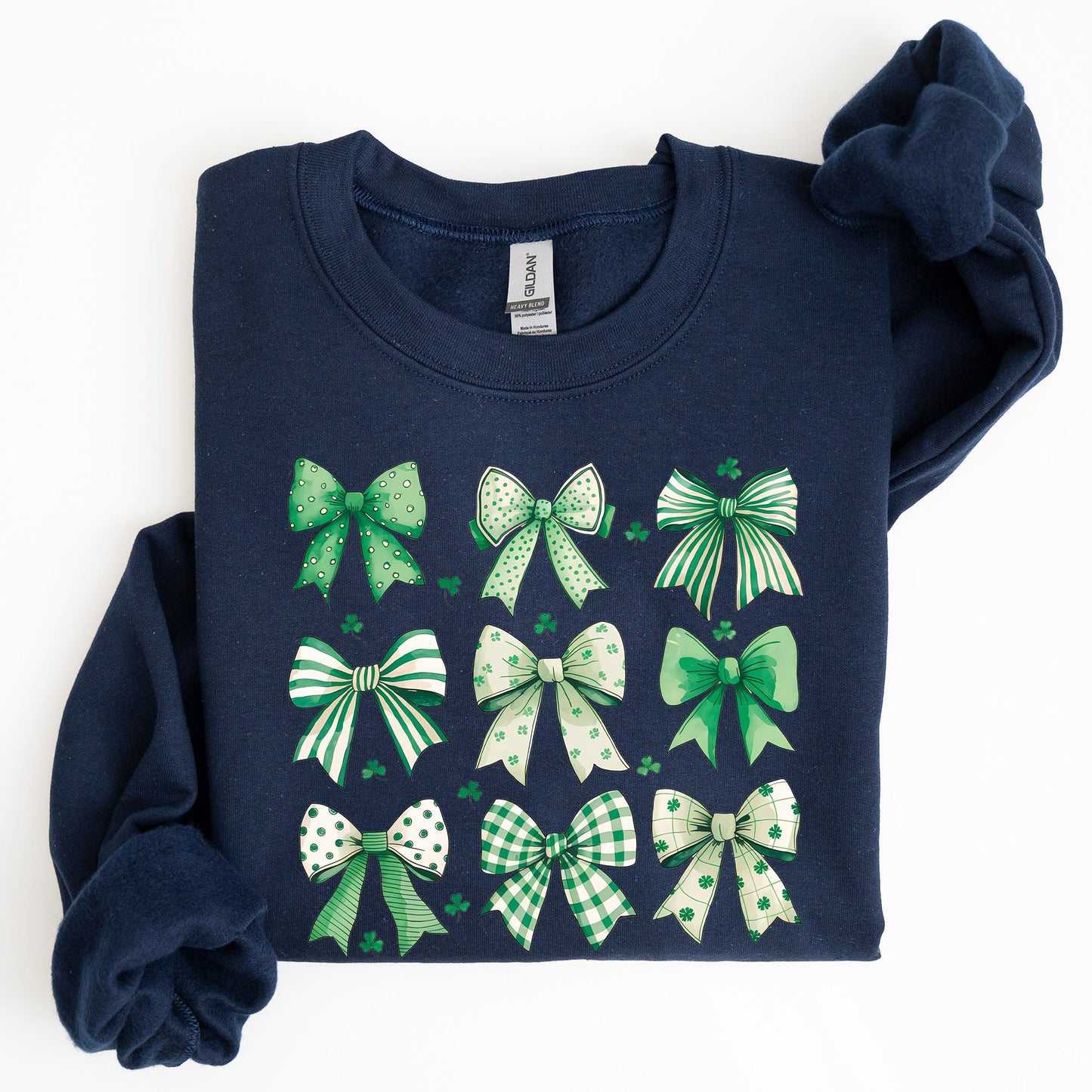 St. Paddy's Day Coquette, Clover, Shamrock, Bow, Lucky, Irish, Lucky Charm, St Patrick's Day Sweatshirt