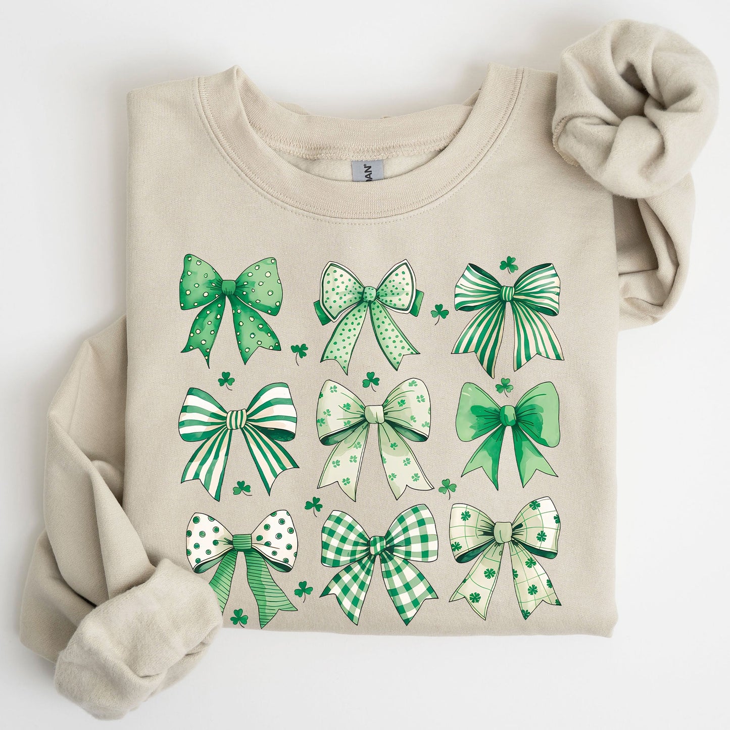 St. Paddy's Day Coquette, Clover, Shamrock, Bow, Lucky, Irish, Lucky Charm, St Patrick's Day Sweatshirt