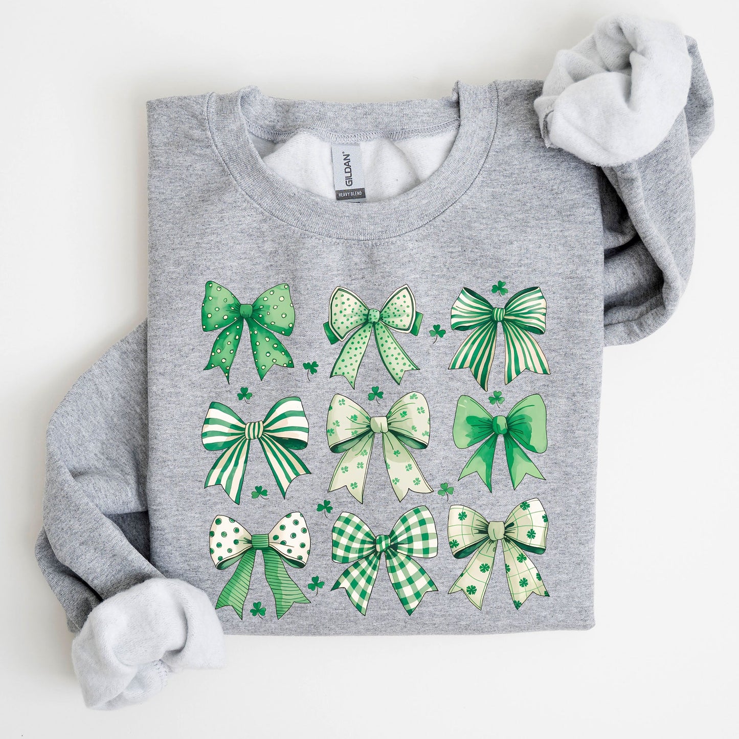 St. Paddy's Day Coquette, Clover, Shamrock, Bow, Lucky, Irish, Lucky Charm, St Patrick's Day Sweatshirt