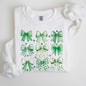 St. Paddy's Day Coquette, Clover, Shamrock, Bow, Lucky, Irish, Lucky Charm, St Patrick's Day Sweatshirt
