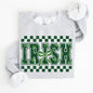 Irish, Checkered, Retro, Lucky, Shamrock, Bow, Coquette, Lucky Charm, St Patrick's Day Sweatshirt