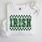 Irish, Checkered, Retro, Lucky, Shamrock, Bow, Coquette, Lucky Charm, St Patrick's Day Sweatshirt