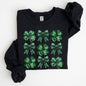 Sparkly Clover, Shamrock, Faux Sequins, Bow, Coquette, Lucky, Irish, Lucky Charm, St Patrick's Day Sweatshirt