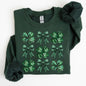 Sparkly Clover, Shamrock, Faux Sequins, Bow, Coquette, Lucky, Irish, Lucky Charm, St Patrick's Day Sweatshirt