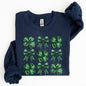 Sparkly Clover, Shamrock, Faux Sequins, Bow, Coquette, Lucky, Irish, Lucky Charm, St Patrick's Day Sweatshirt