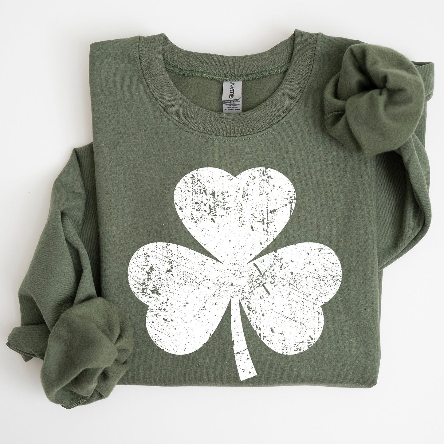 Retro Shamrock, Clover, Lucky, Irish, Lucky Charm, St Patrick's Day Sweatshirt