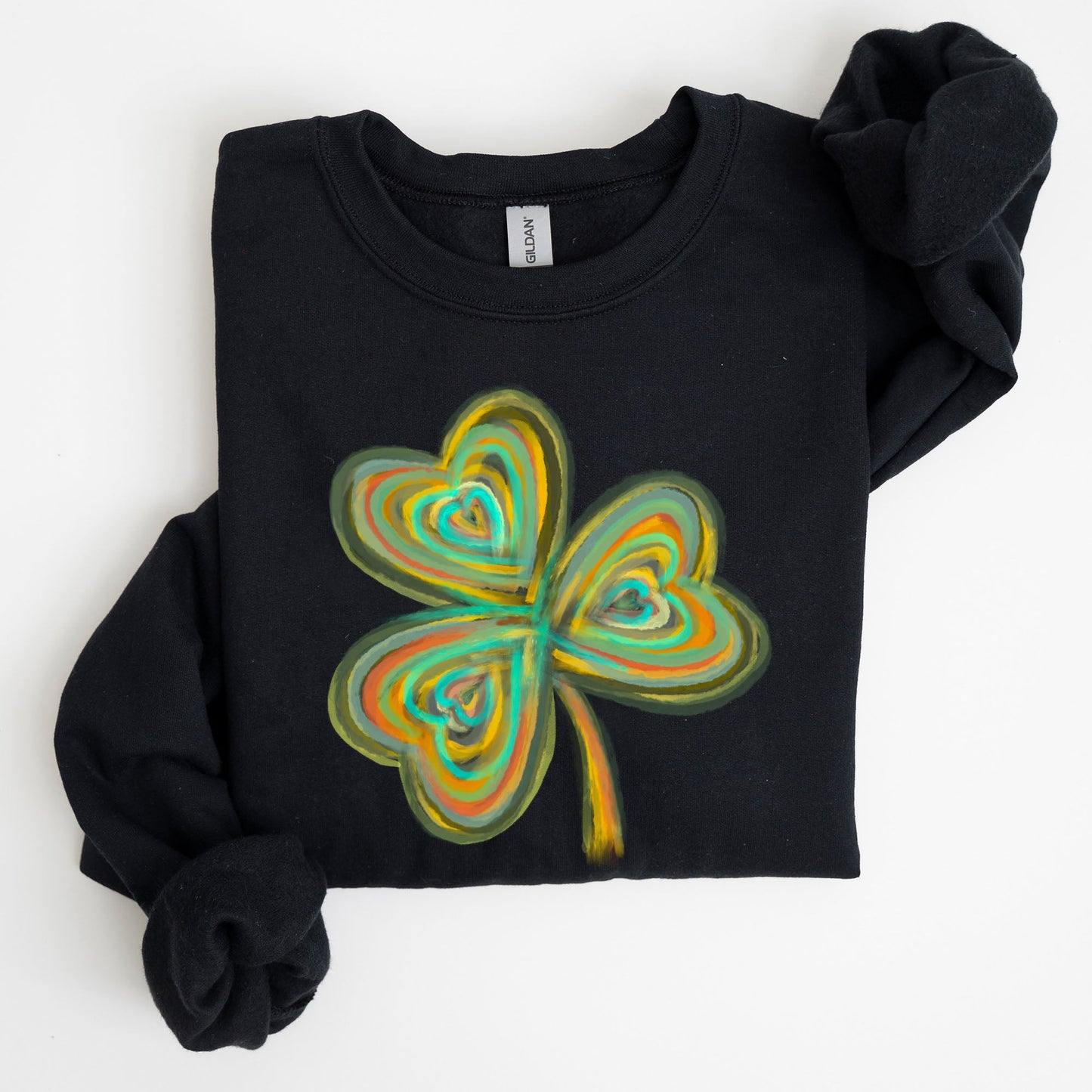Pastel Shamrock, Clover, Lucky, Irish, Lucky Charm, Retro, St Patrick's Day Sweatshirt