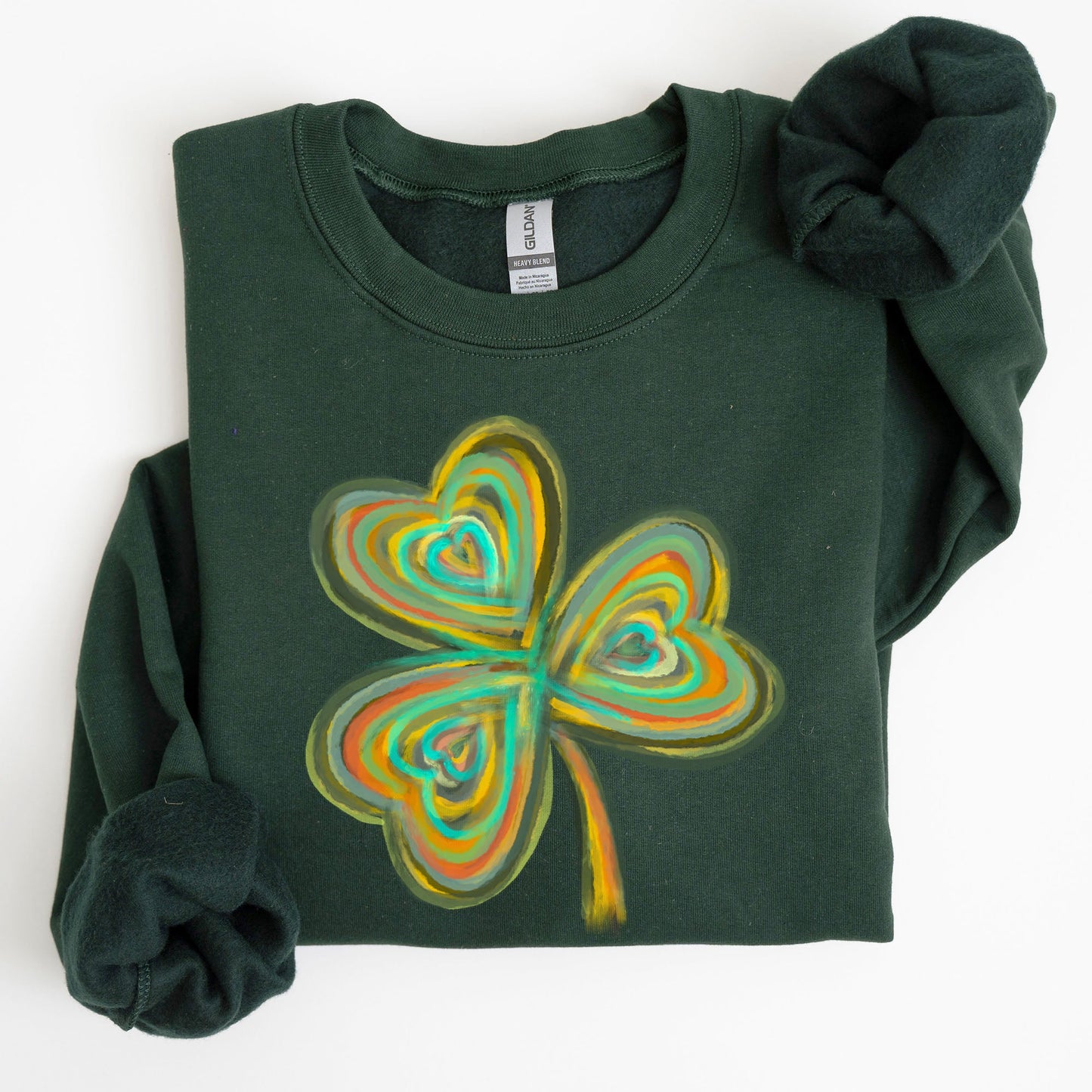 Pastel Shamrock, Clover, Lucky, Irish, Lucky Charm, Retro, St Patrick's Day Sweatshirt
