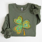 Pastel Shamrock, Clover, Lucky, Irish, Lucky Charm, Retro, St Patrick's Day Sweatshirt