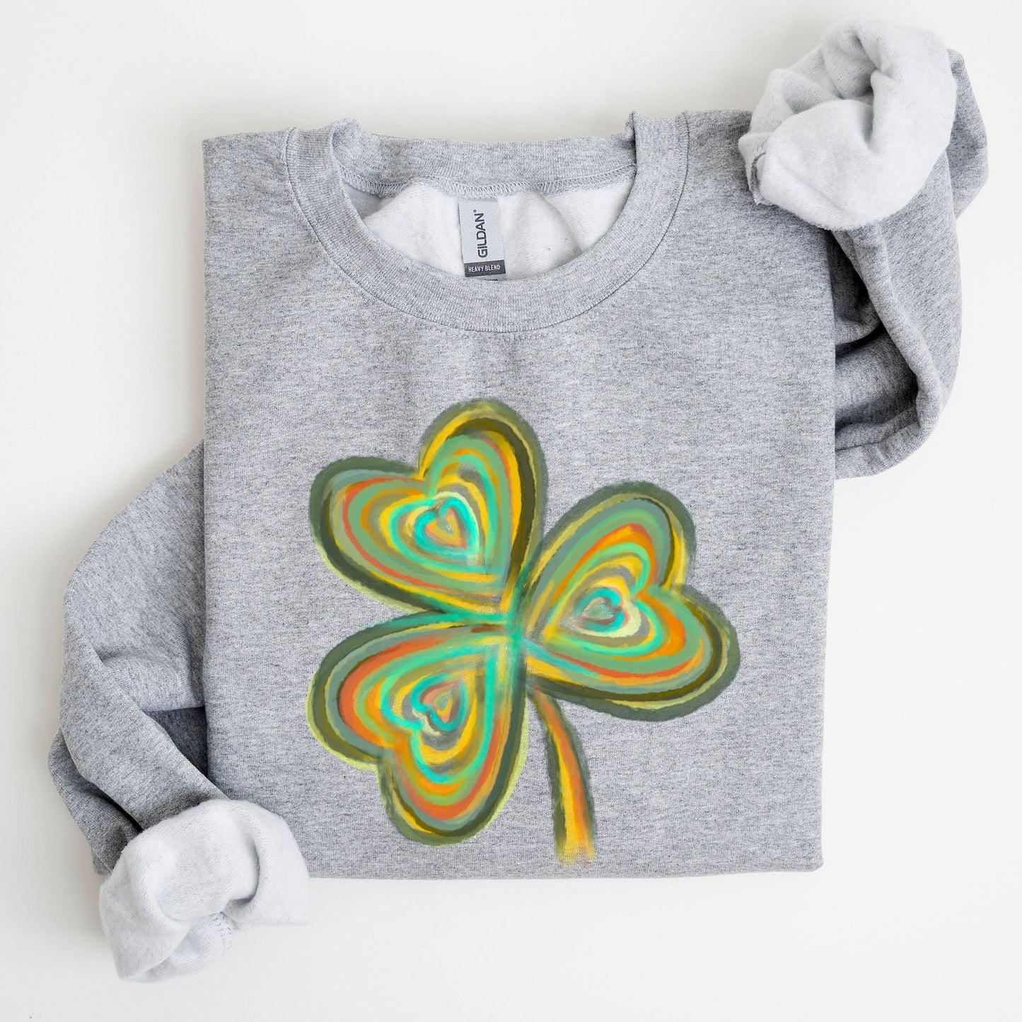 Pastel Shamrock, Clover, Lucky, Irish, Lucky Charm, Retro, St Patrick's Day Sweatshirt