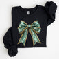 Leopard Bow, Coquette, Lucky, Shamrock, Lucky Charm, Irish, Retro, St Patrick's Day Sweatshirt